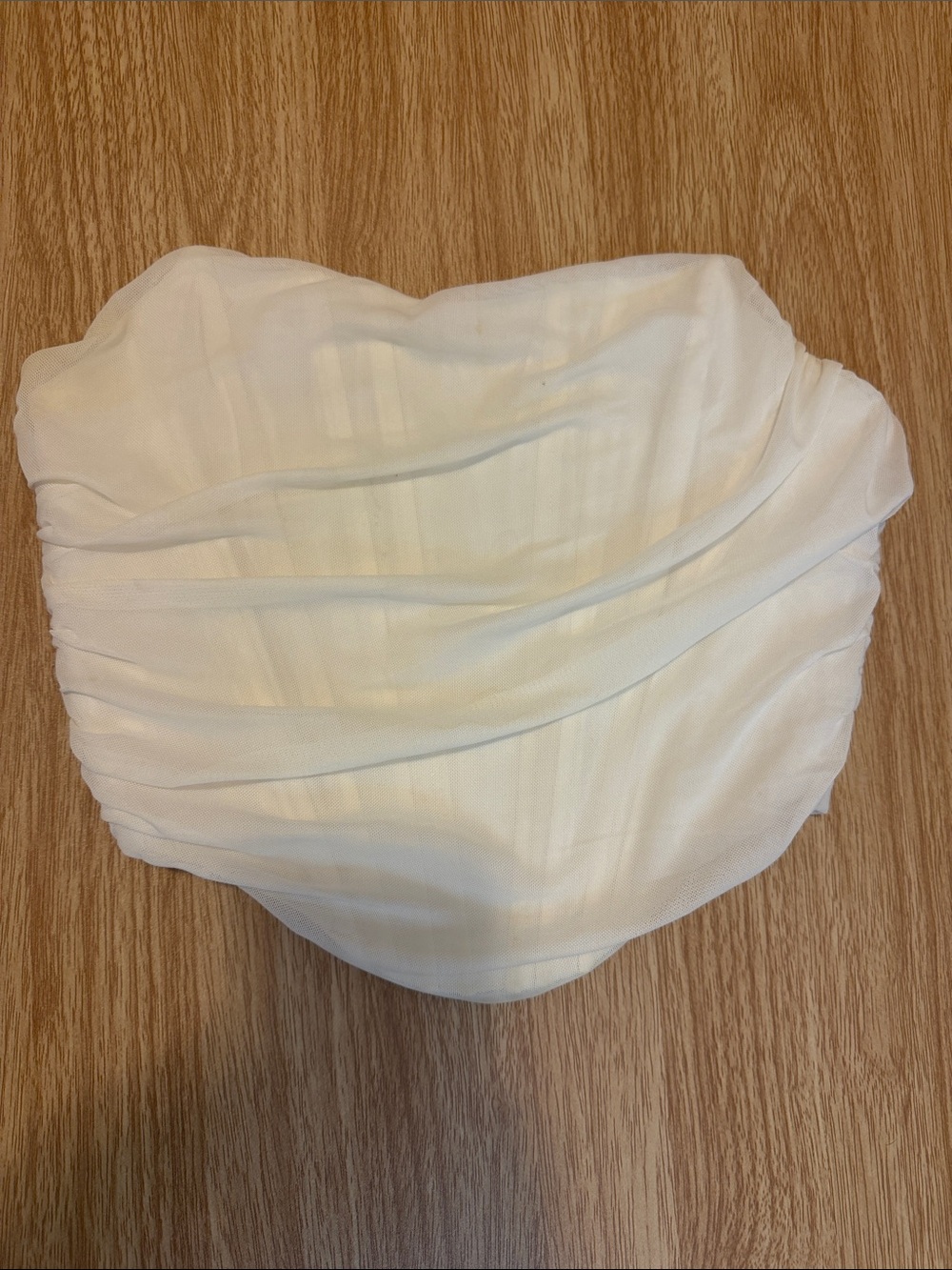 Amazon White Strapless Ruched Crop Top